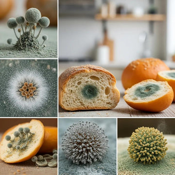Moldy food items illustrating the health risks of mycotoxins