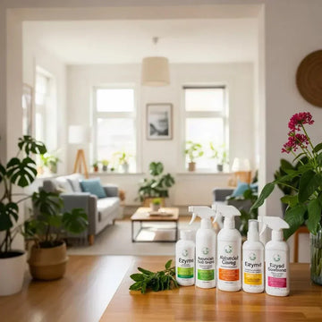 Natural mold removal products in a clean home environment promoting chemical-free living